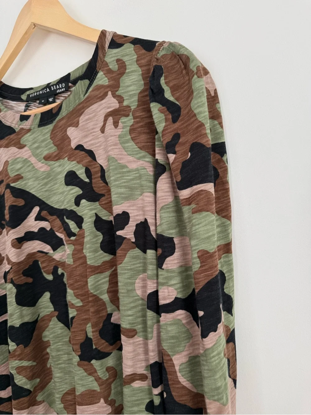 Veronica Beard Porter Camo Long Sleeve Tee